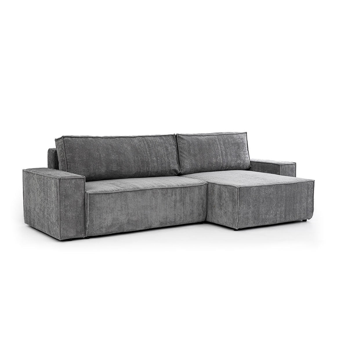 Dīvāns FIBI M labais stūris 283/90-77/144 cm pelēks - N1 Home