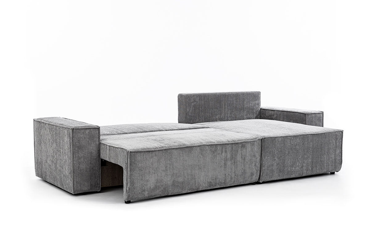 Dīvāns FIBI M labais stūris 283/90-77/144 cm pelēks - N1 Home