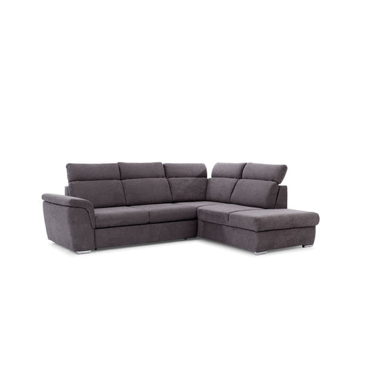 Dīvāns MILO L II labais stūris 267/82-103/212 cm grafīts pelēks - N1 Home
