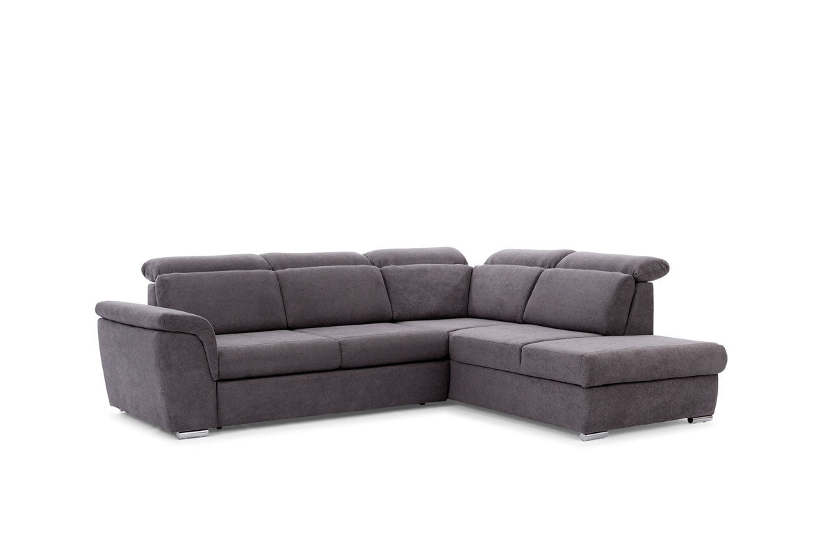 Dīvāns MILO L II labais stūris 267/82-103/212 cm grafīts pelēks - N1 Home