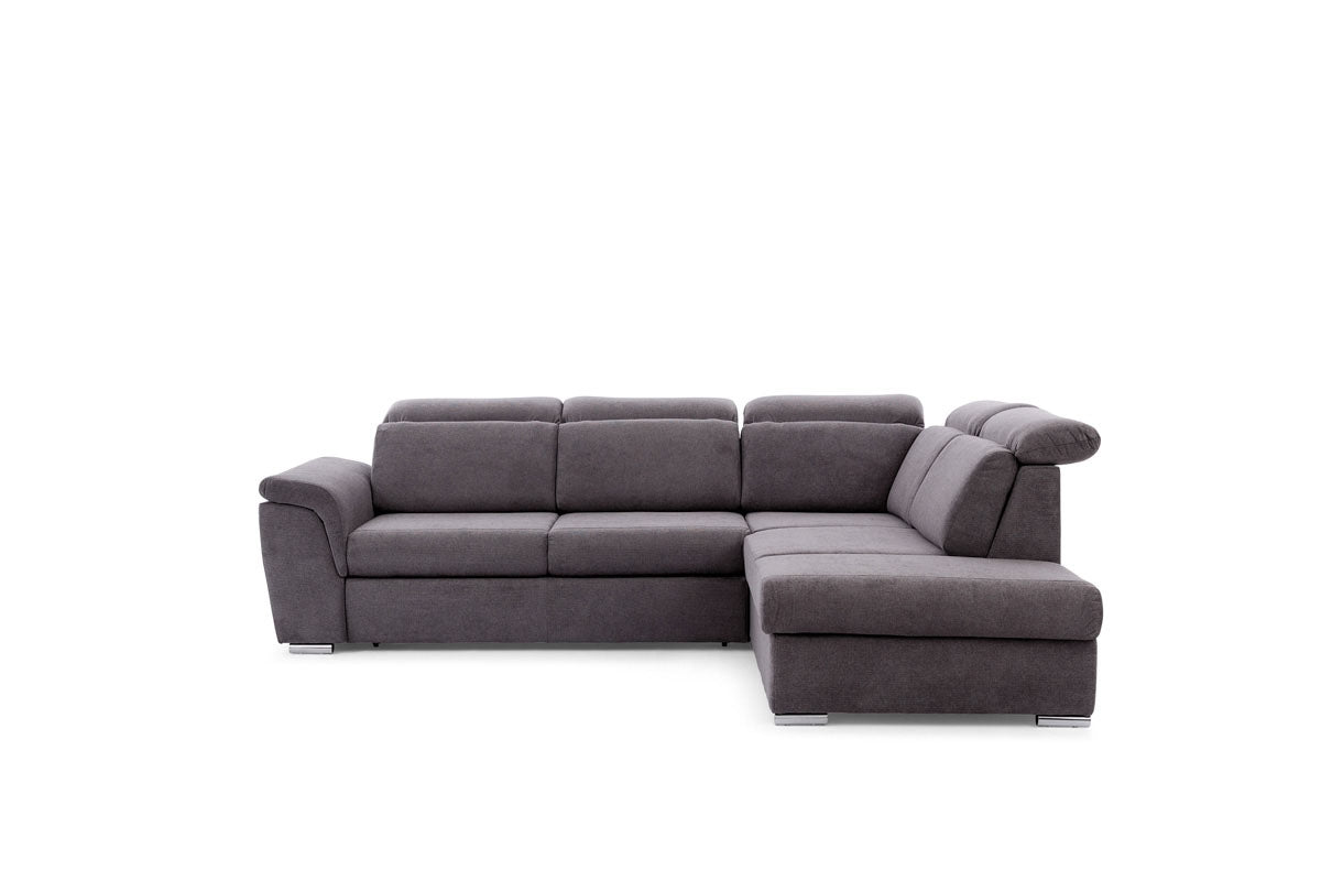Dīvāns MILO L II labais stūris 267/82-103/212 cm grafīts pelēks - N1 Home