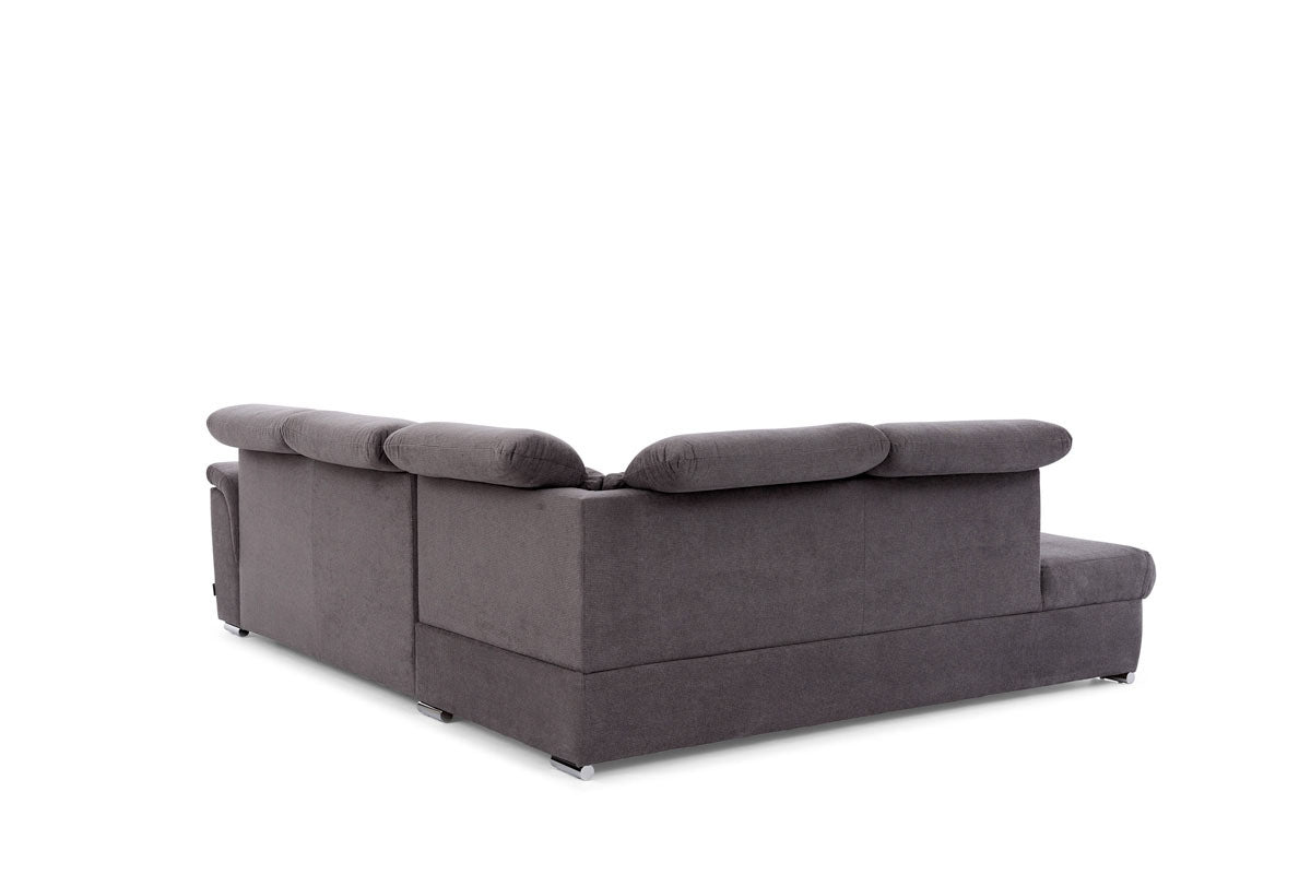 Dīvāns MILO L II kreisais stūris 267/82-103/212 cm grafīts pelēks - N1 Home