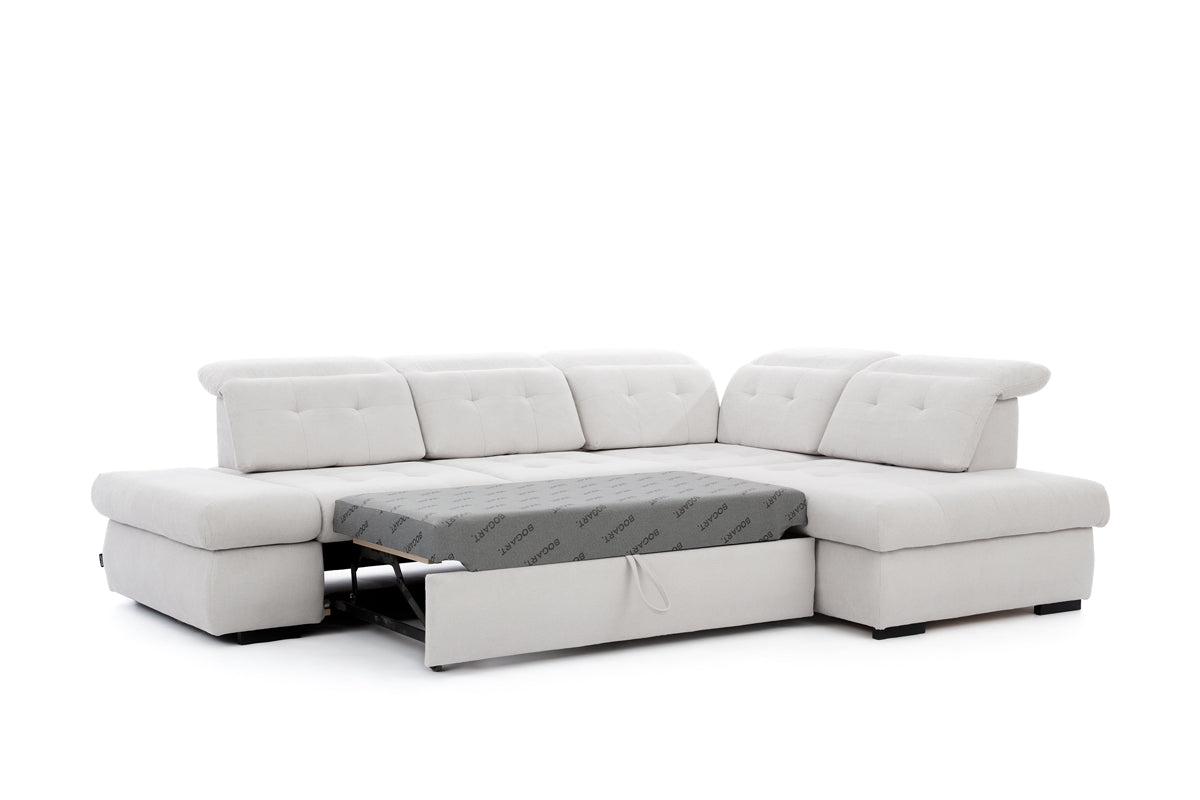 Dīvāns MARA M labais stūris 286/88-107/206 cm krēms - N1 Home