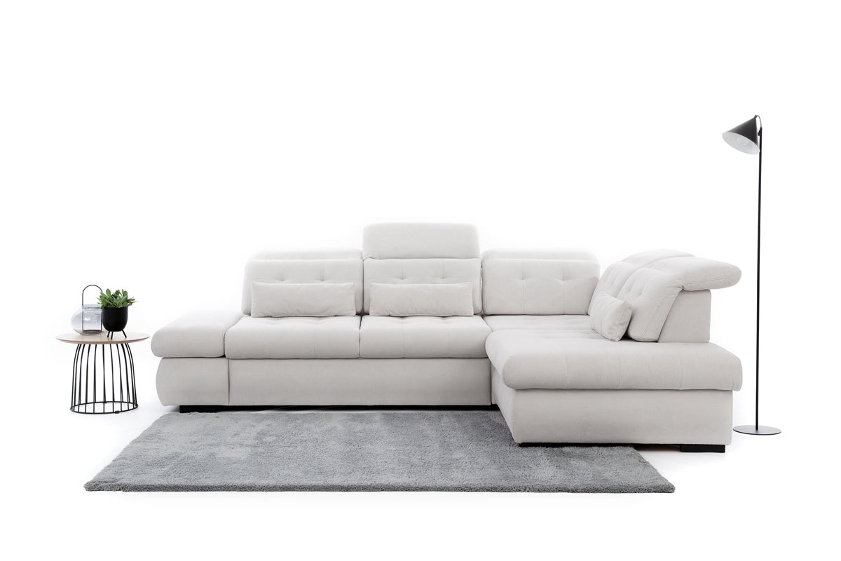 Dīvāns MARA M labais stūris 286/88-107/206 cm krēms - N1 Home