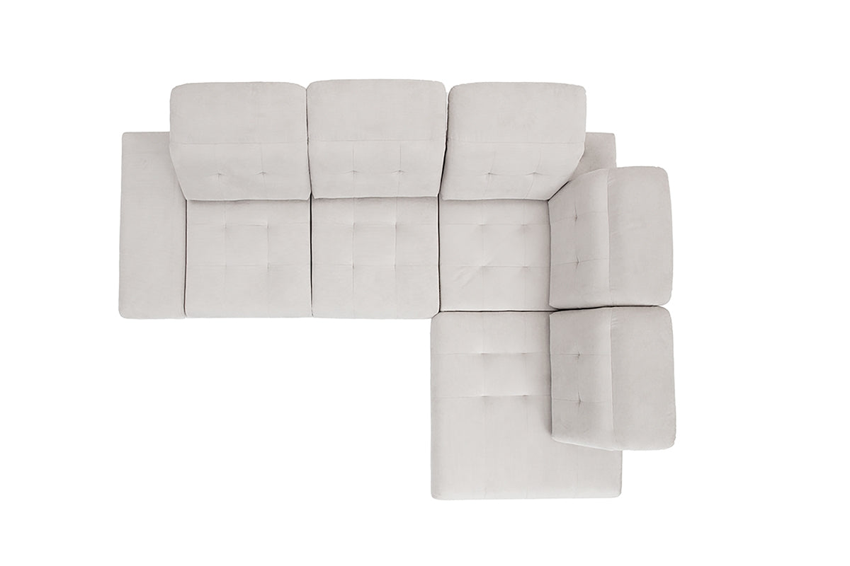 Dīvāns MARA M labais stūris 286/88-107/206 cm krēms - N1 Home