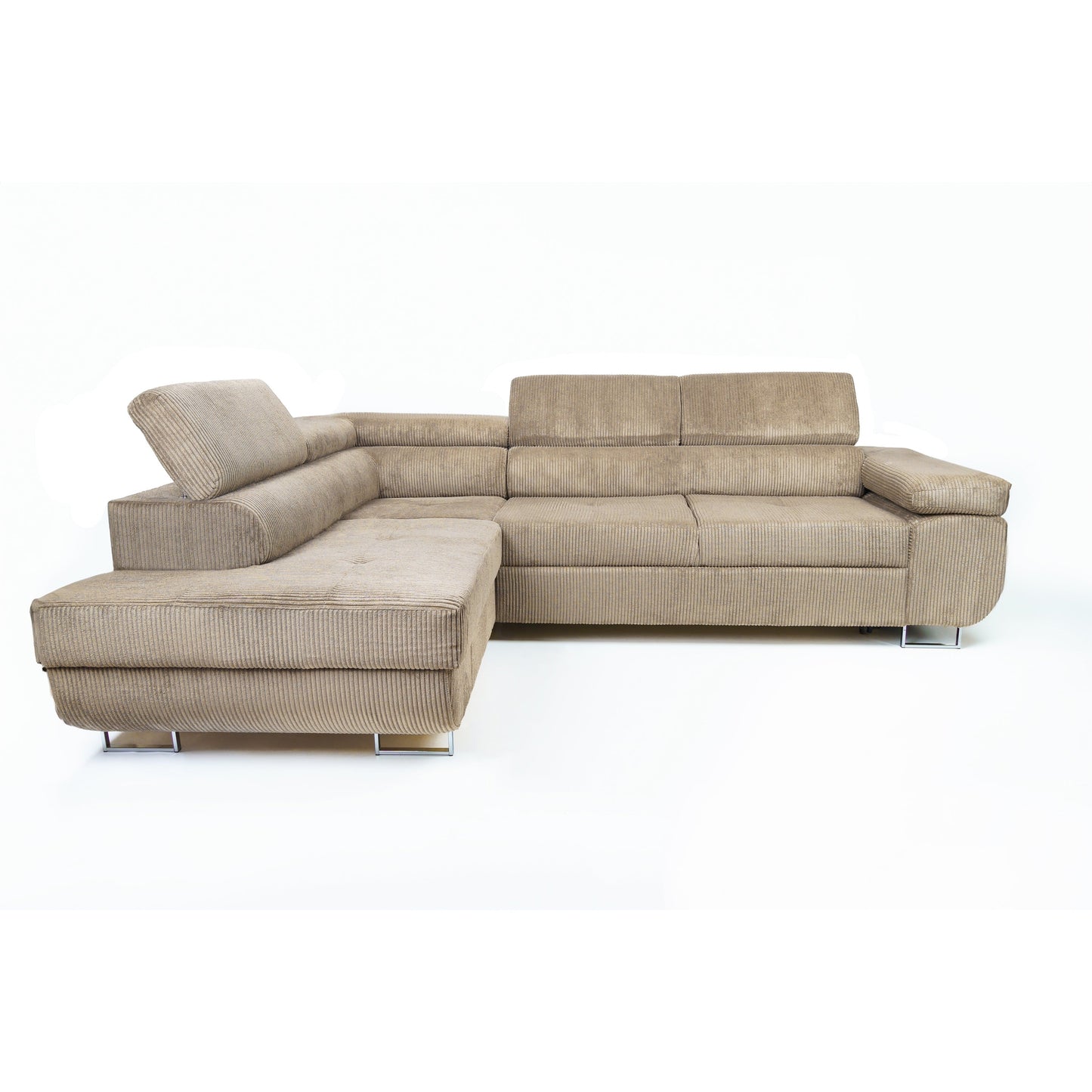 Dīvāns TOKYO velvet kreisais stūris 277/76-98/201 cm bēšs - N1 Home