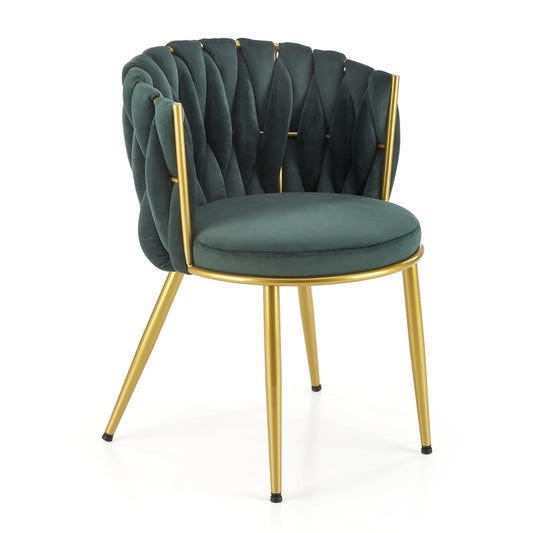 K517 tumši zaļš krēsls ar zelta kajām - N1 Home