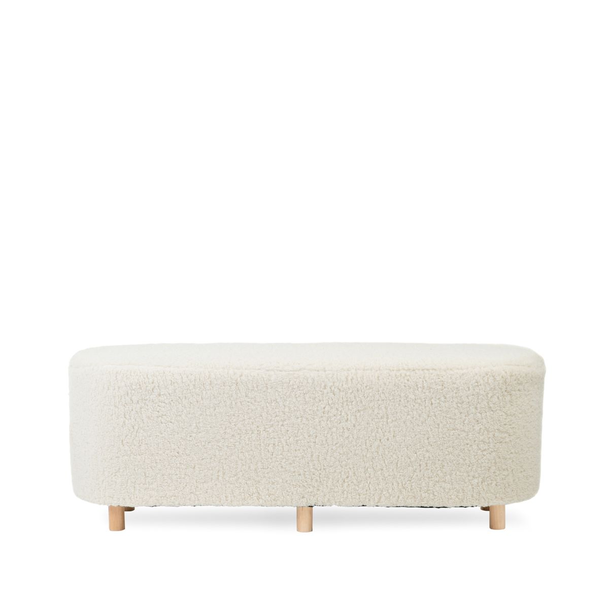 Sols ELSA bēšs no auduma TEDDY BOUCLÉ 120x40x44 cm - N1 Home