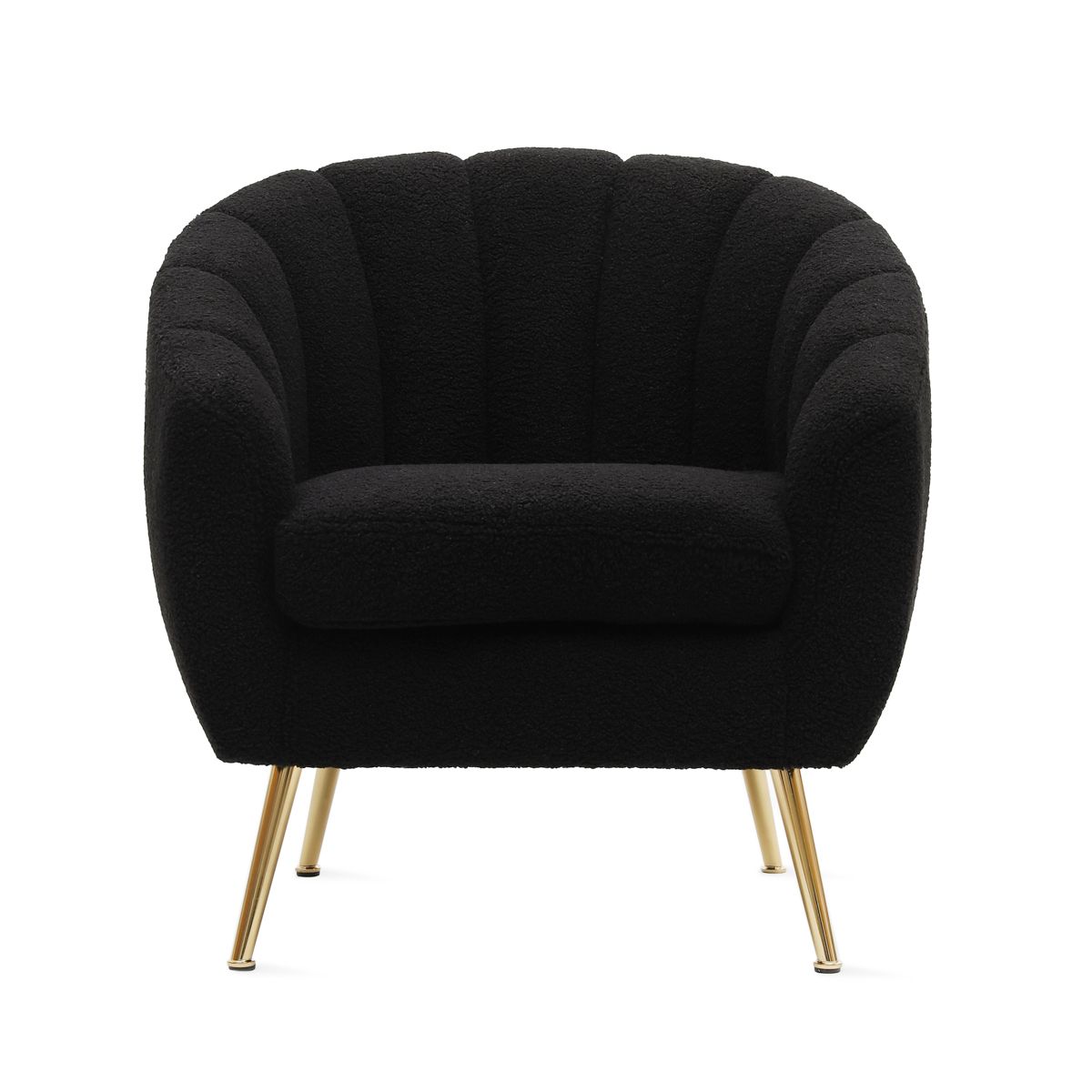 REIKA atzveltnes krēsls no melna bouclé auduma 78x73x79 cm - N1 Home