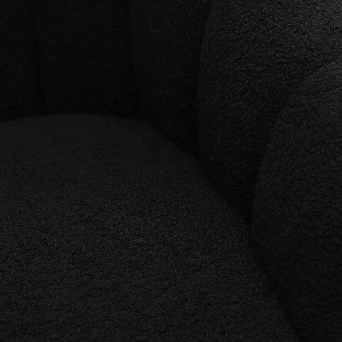 REIKA atzveltnes krēsls no melna bouclé auduma 78x73x79 cm - N1 Home