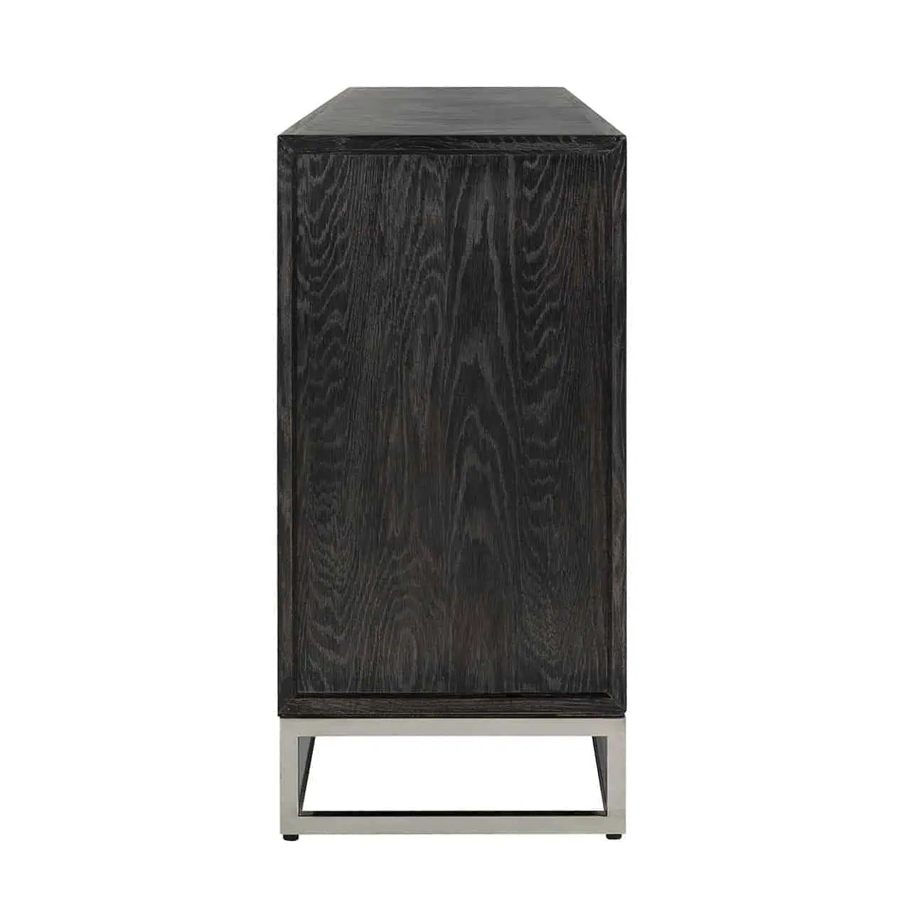 Kumode Blackbone sudraba krāsā ar 4 durvīm Richmond Interiors 90/225/45 cm melna rustikāla - N1 Home