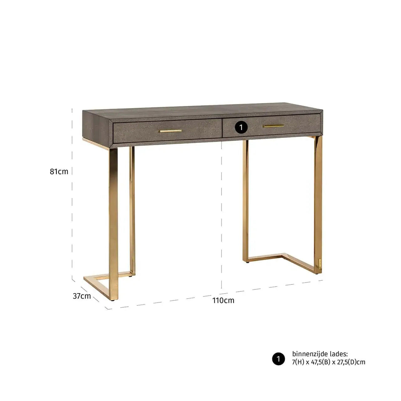 Konsole Marie-Lou Richmond Interiors 81/110/37 cm zelts