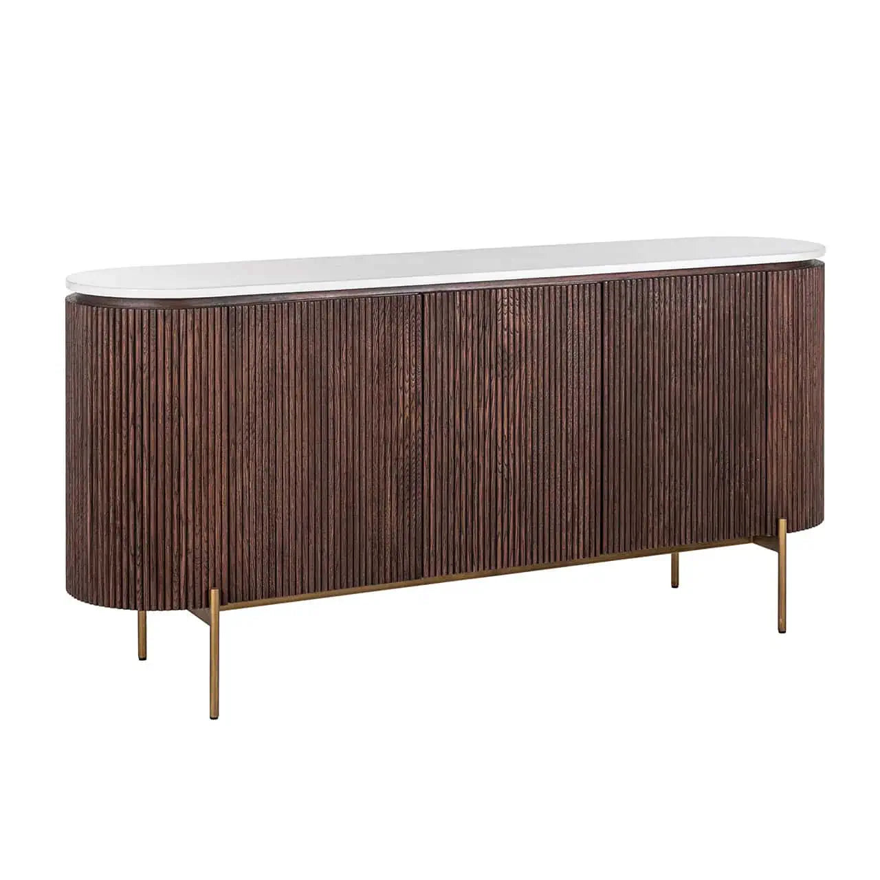 Kumode Barkley 3-durvju Richmond Interiors 85/180/46 cm Brushed Gold - N1 Home