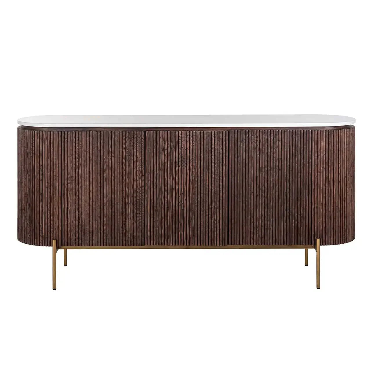 Kumode Barkley 3-durvju Richmond Interiors 85/180/46 cm Brushed Gold - N1 Home
