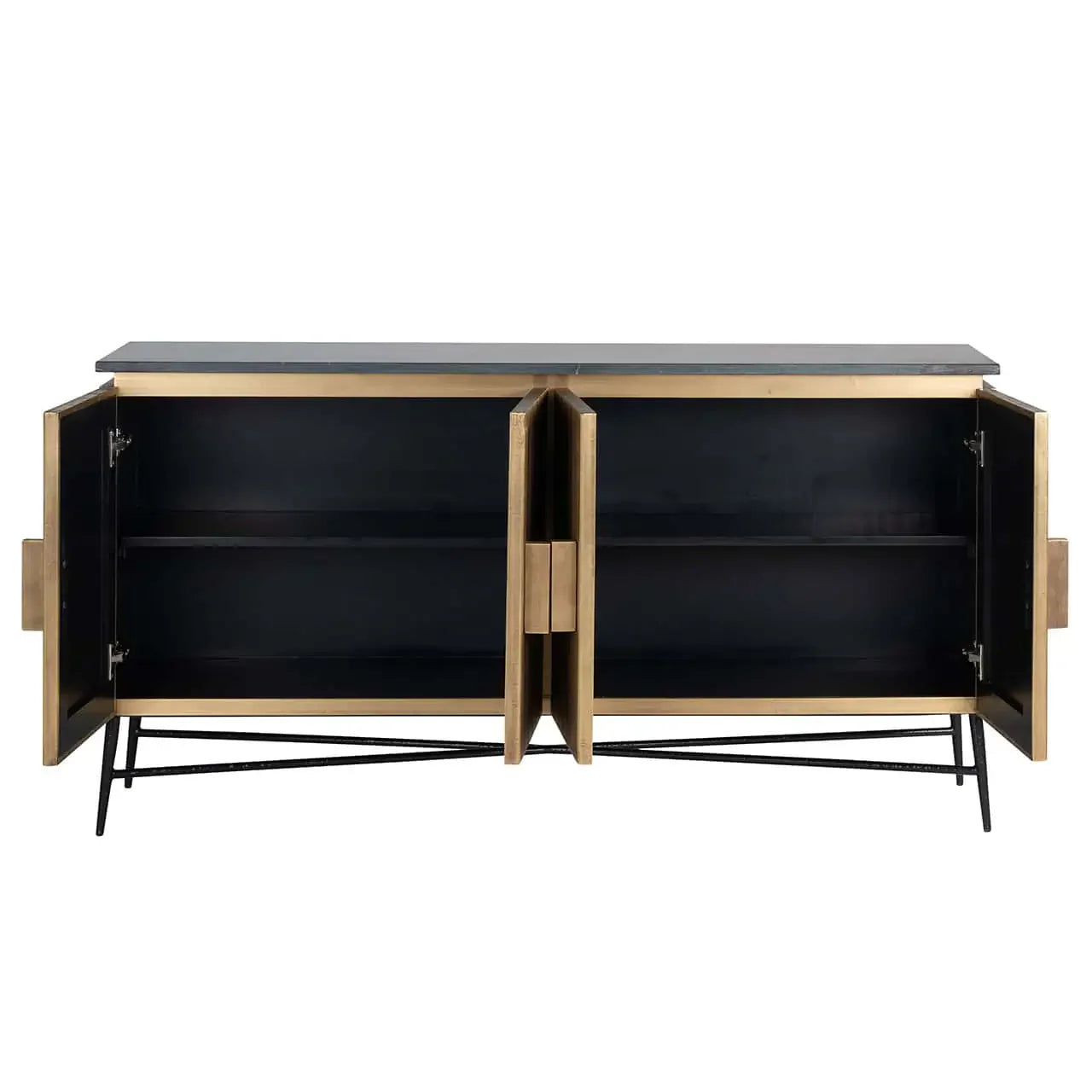 Ironville kumode ar 4 durvīm Richmond Interiors 86/160/40 cm zelts - N1 Home