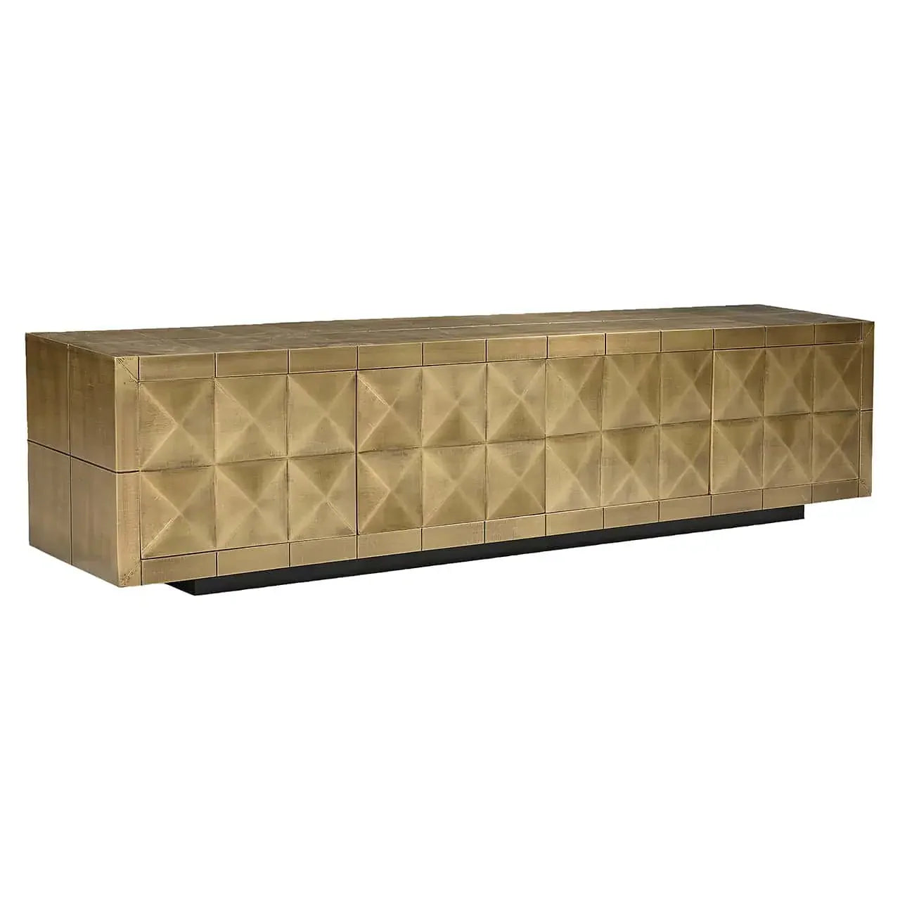 TV skapis Collada 4-durvju Richmond Interiors 50/22/40 cm birstēts zelts - N1 Home