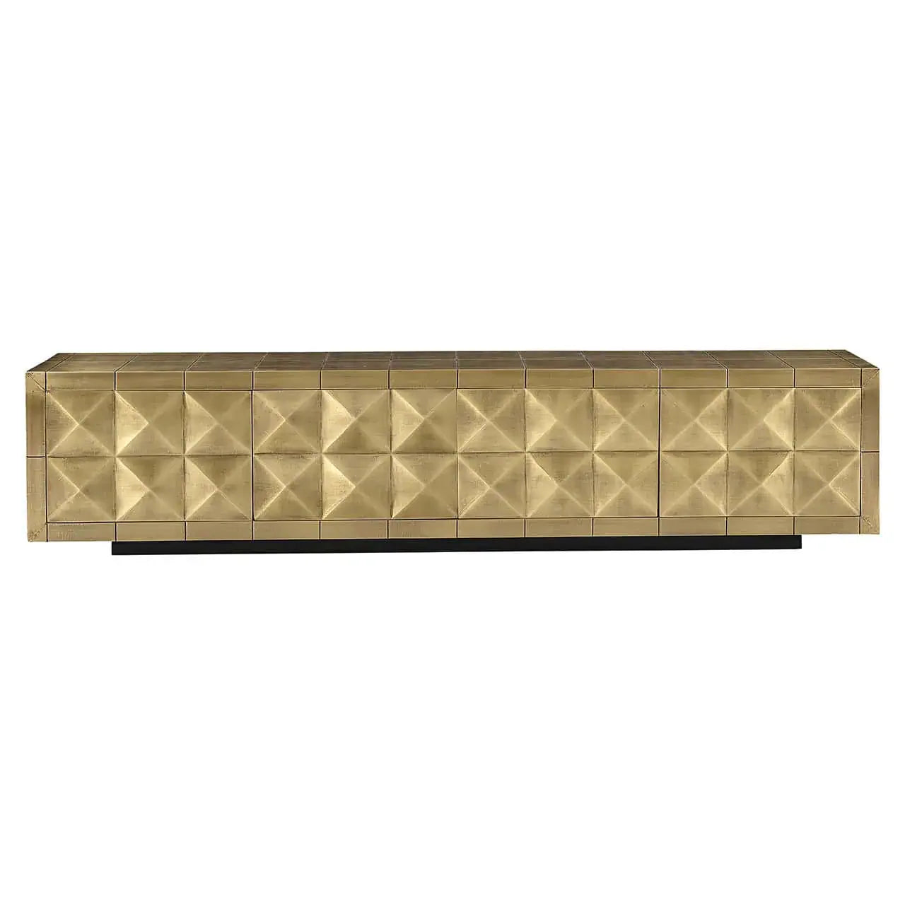 TV skapis Collada 4-durvju Richmond Interiors 50/22/40 cm birstēts zelts - N1 Home