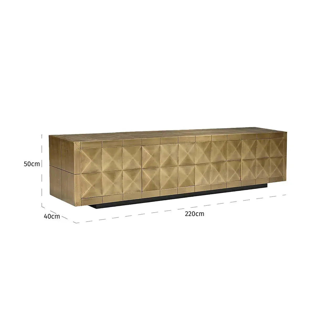 TV skapis Collada 4-durvju Richmond Interiors 50/22/40 cm birstēts zelts - N1 Home