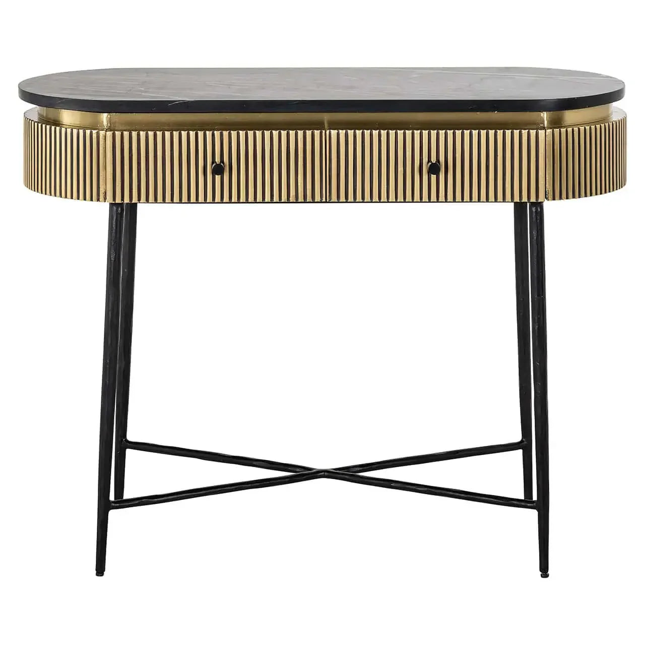 Console Ironville 2-drawers Richmond Interiors 76/100/40 cm zelts - N1 Home