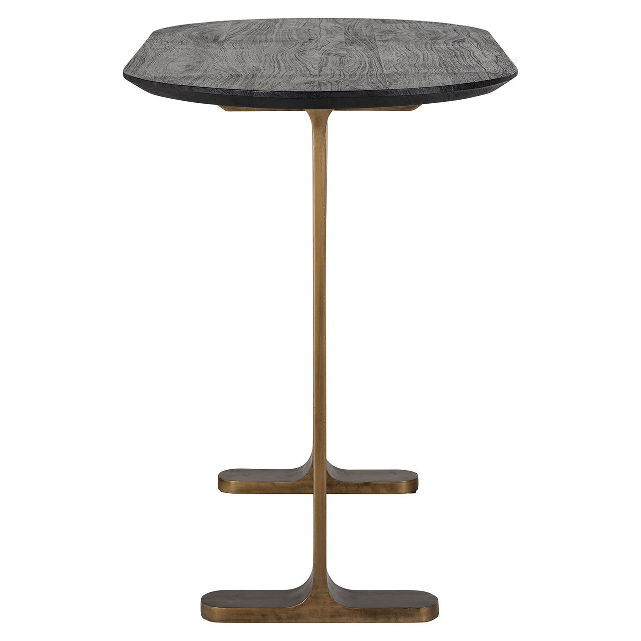 Bāra galds Revelin Richmond Interiors 106/140/75 cm melns/zelts