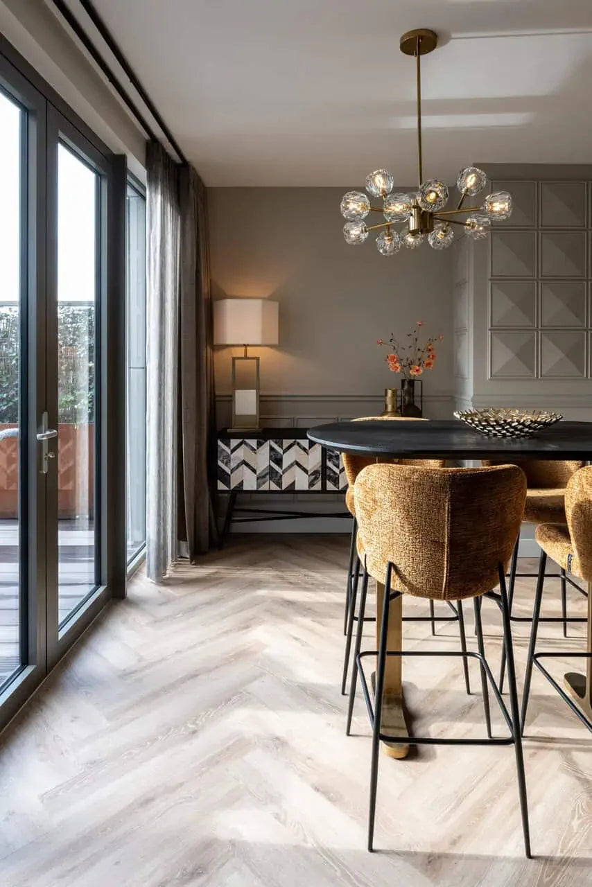 Bāra galds Revelin Richmond Interiors 106/140/75 cm melns/zelts