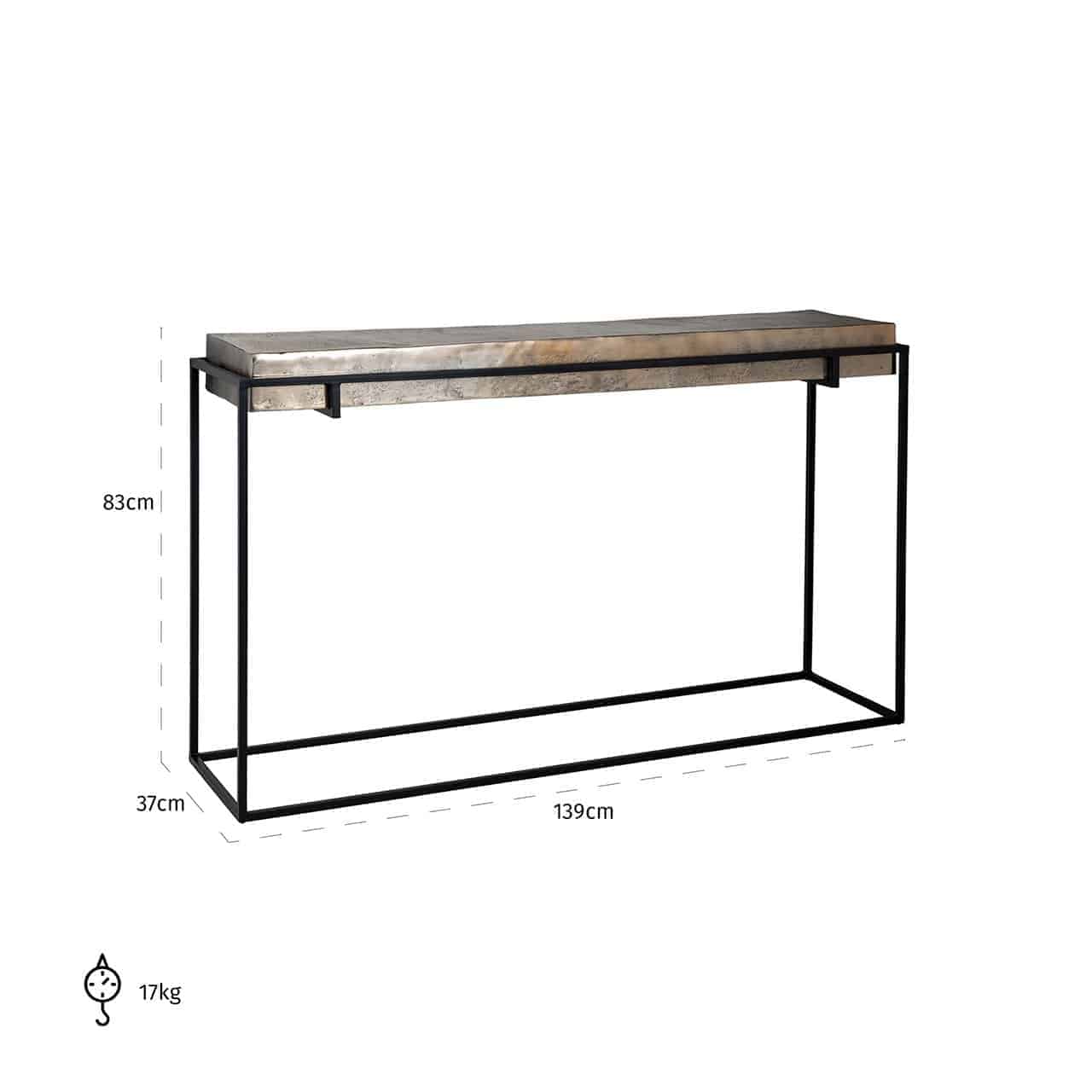 Консоль Calloway Richmond Interiors 83/139/37 см шампанское золото