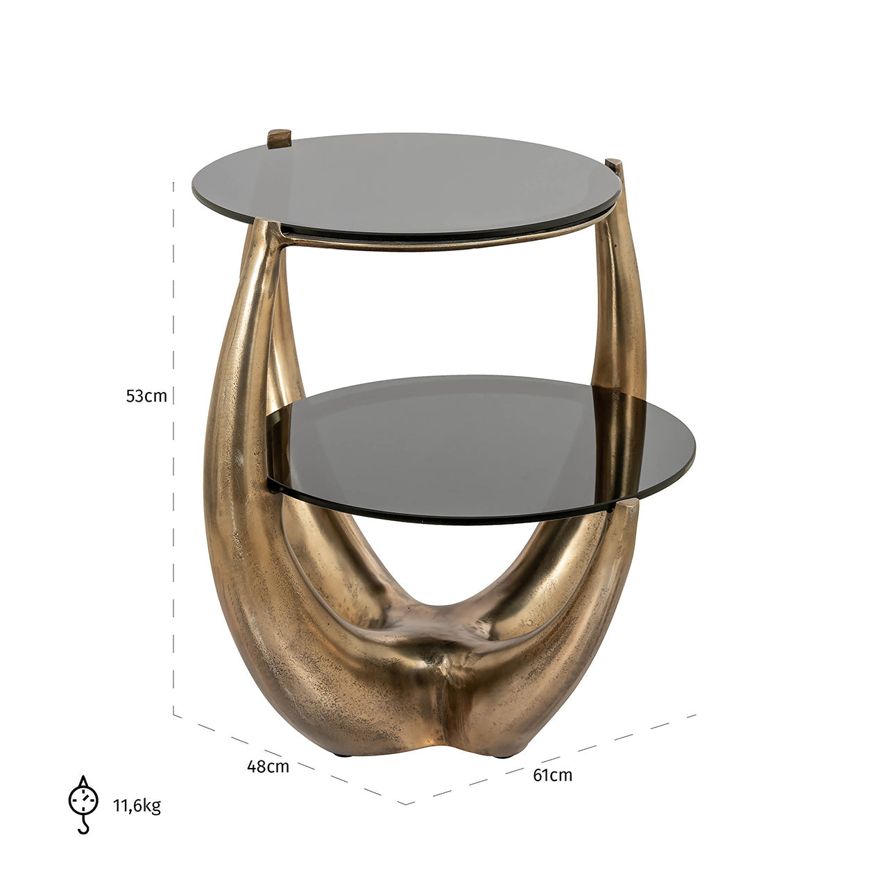 Столик Aida Richmond Interiors 53/61/48 см золото