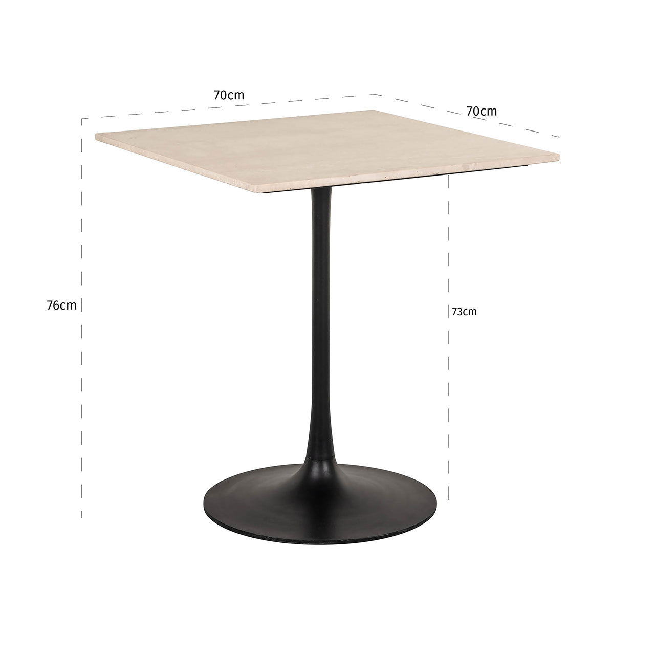 Bistro galds Tavolo Richmond Interiors 76/70/70 cm bēšs