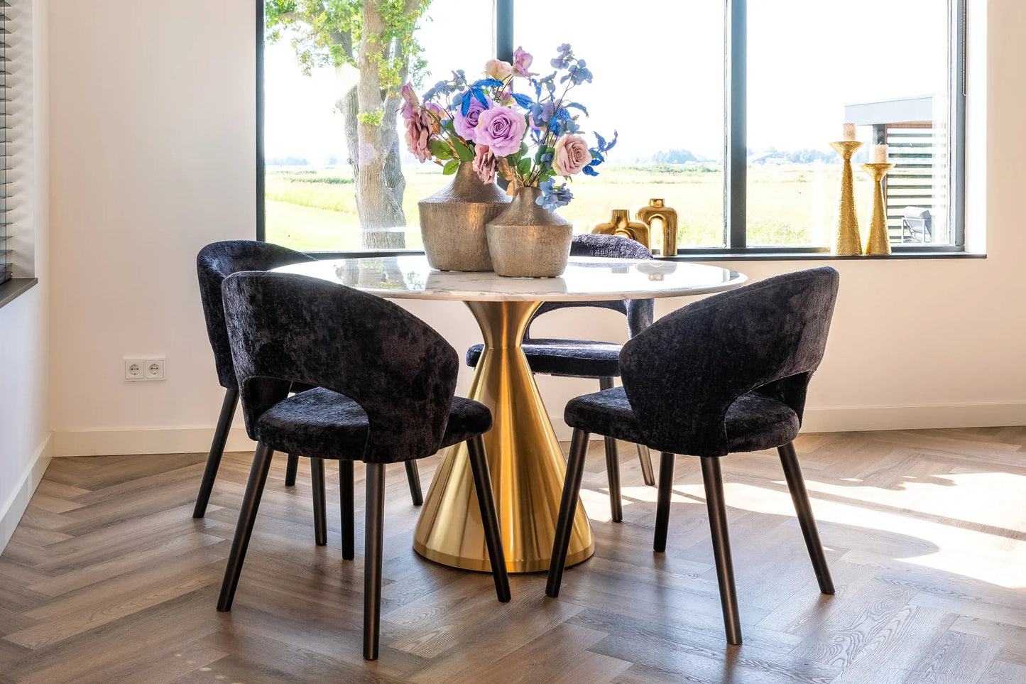 Ēdamgalds Tenille Richmond Interiors 76/130/130 cm bulēts zelts - N1 Home