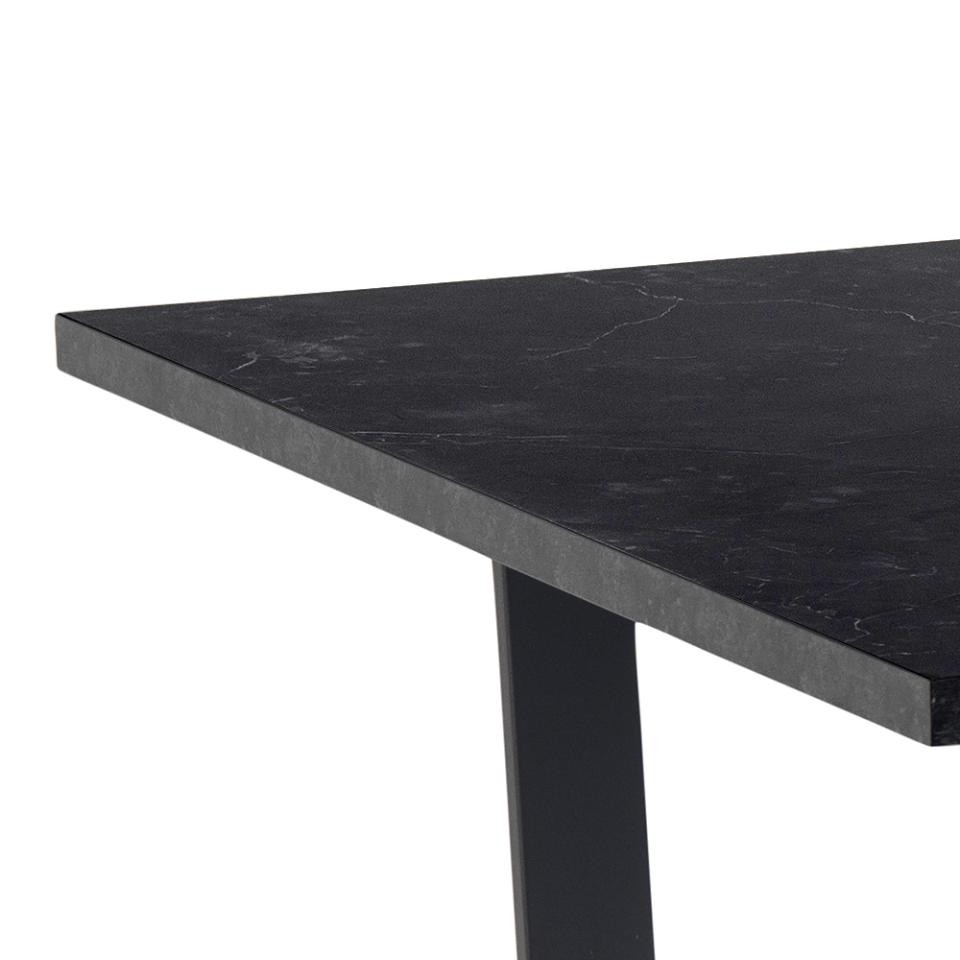 AMB taisnstūra galds, melns marmors-160x90x74 cm