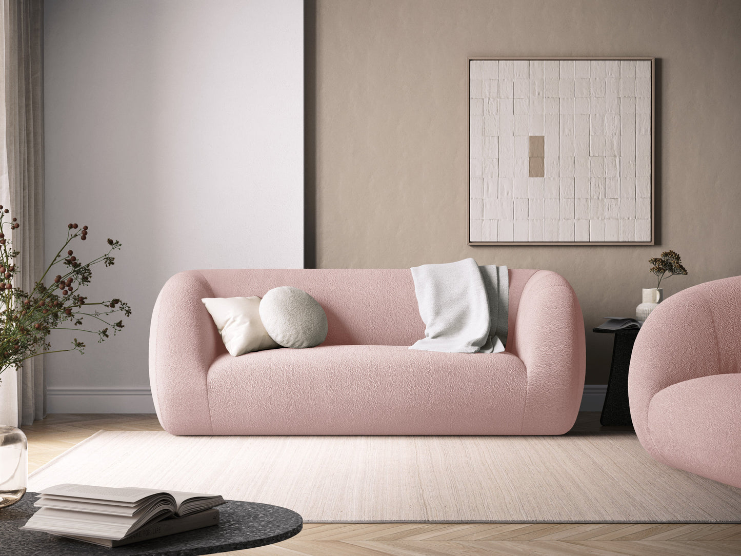 Dīvāns Cosmopolitan Design Essen 210x95x86 cm gaiši rozā - N1 Home