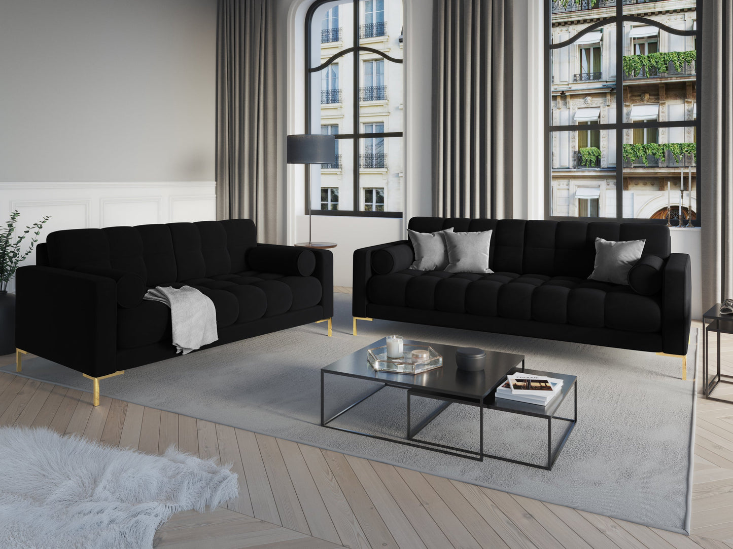 Dīvāns Cosmopolitan Design Bali 177x92x75 cm melns - N1 Home