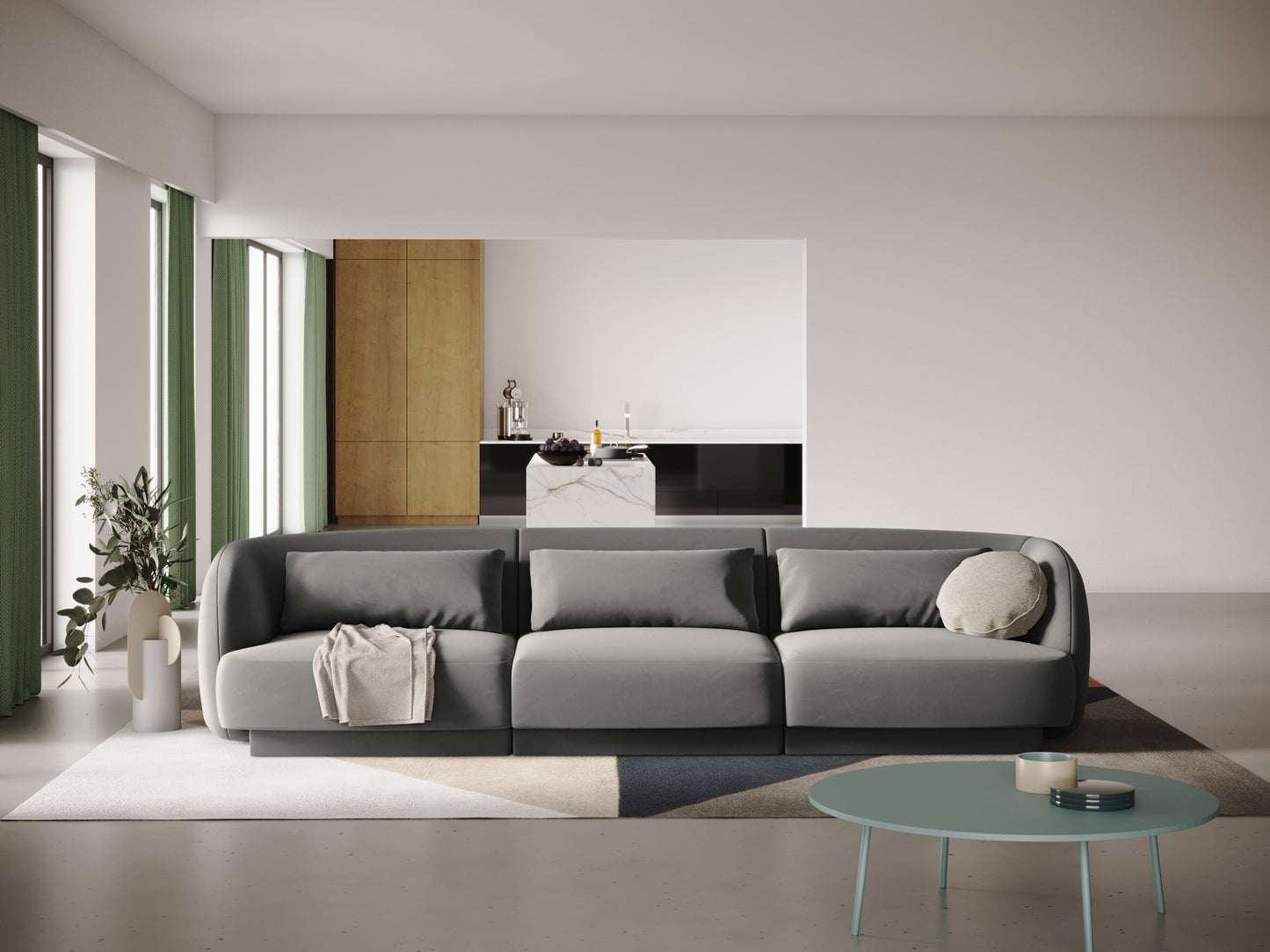 Dīvāns Cosmopolitan Design Tulum 259x85x74 cm pelēks - N1 Home