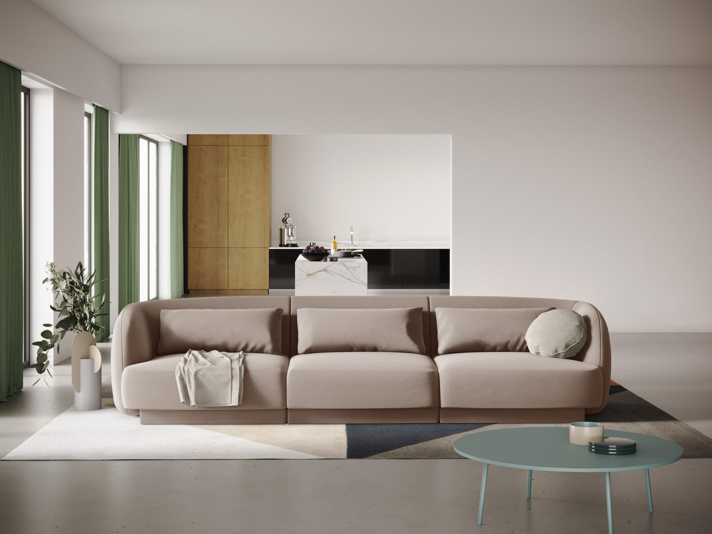 Dīvāns Cosmopolitan Design Tulum 259x85x74 cm bēšs - N1 Home