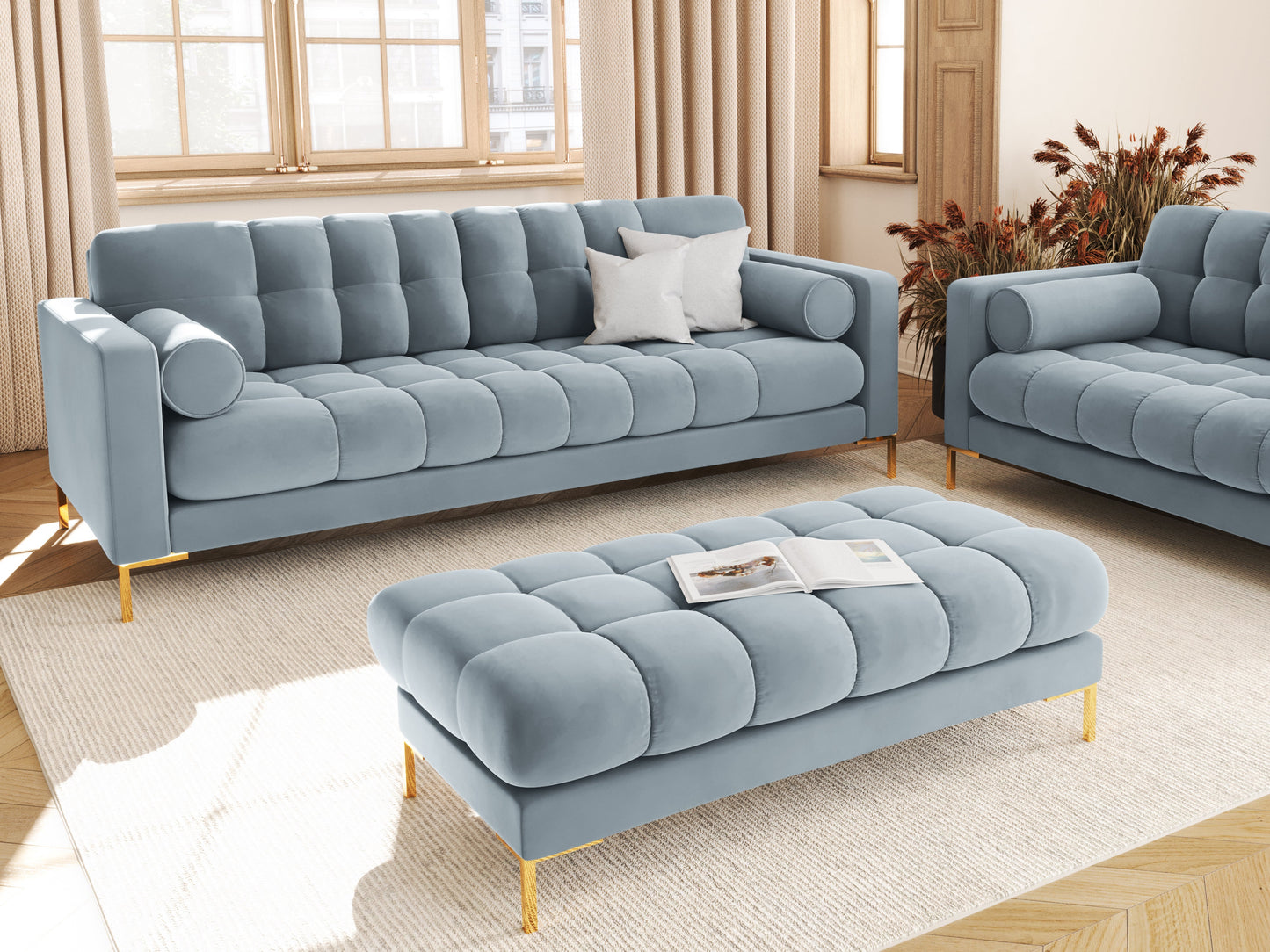 Dīvāns Cosmopolitan Design Bali 217x92x75 cm debesjums zils - N1 Home