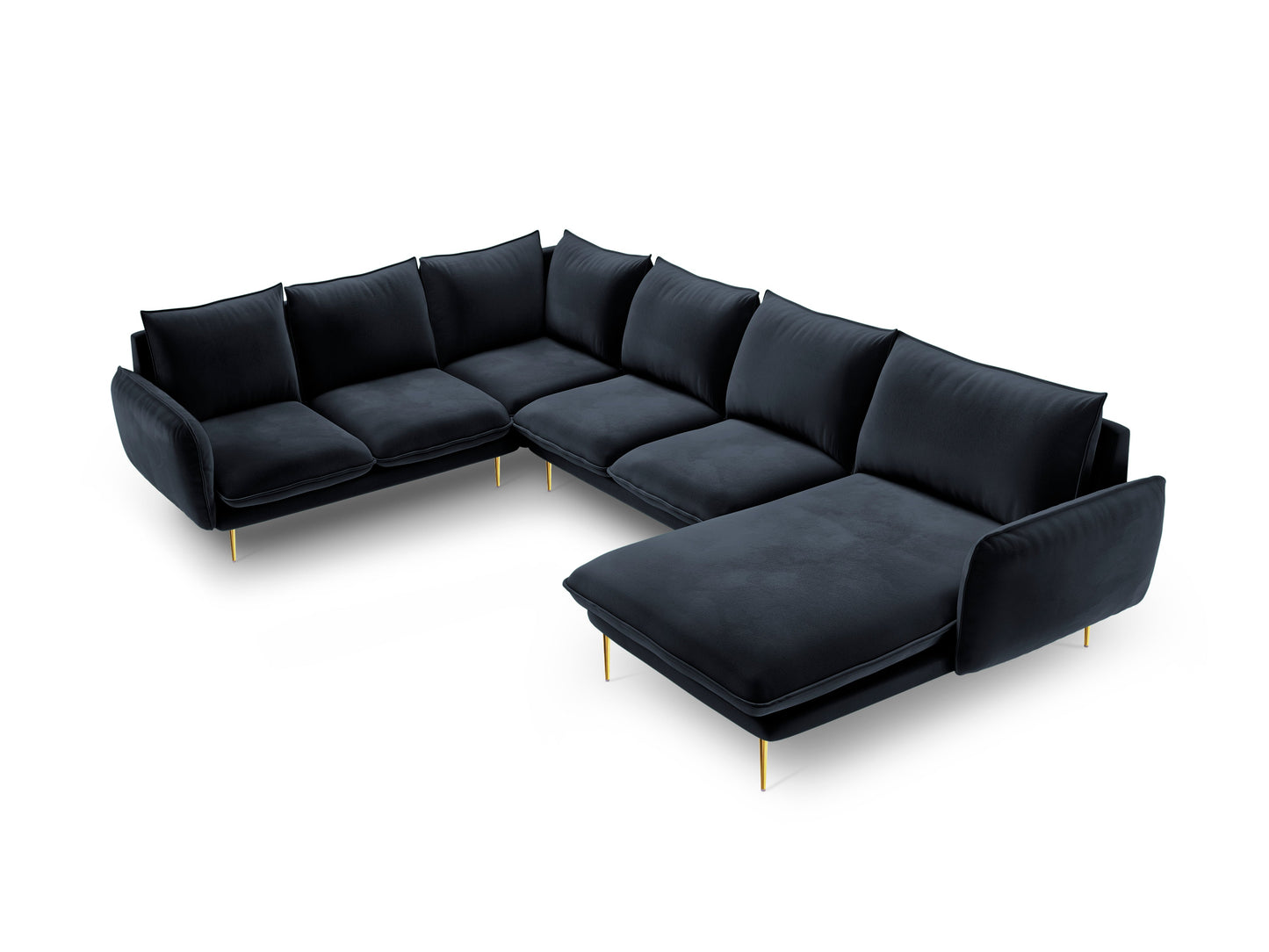 Dīvāns Cosmopolitan Design Vienna samta 330x235x95 cm graffīts zils - N1 Home