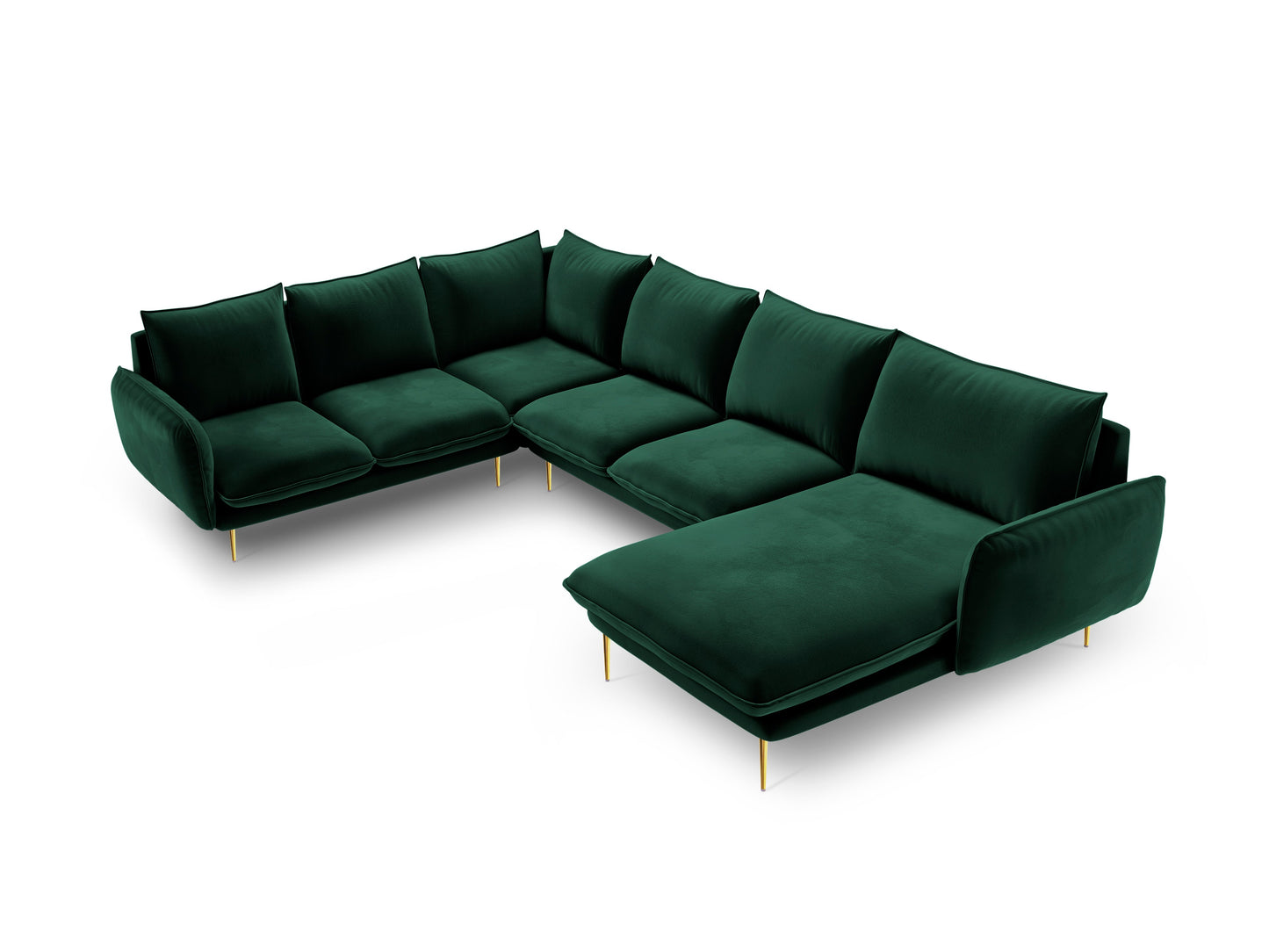 Dīvāns Cosmopolitan Design Vienna samta 330x235x95 cm tumši zaļš - N1 Home