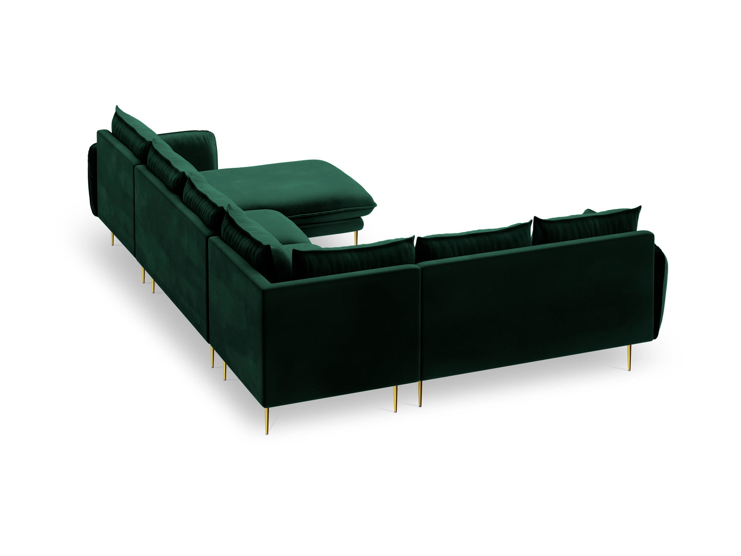 Dīvāns Cosmopolitan Design Vienna samta 330x235x95 cm tumši zaļš - N1 Home