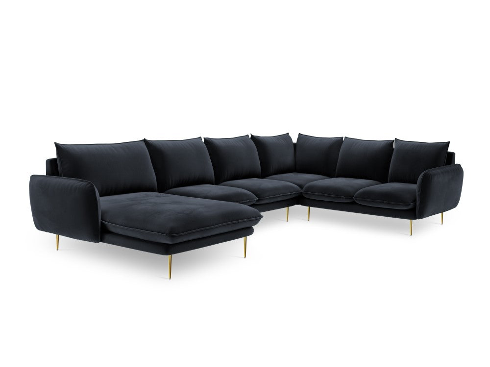 Dīvāns Cosmopolitan Design Vienna samta 330x235x95 cm graffīts zils - N1 Home