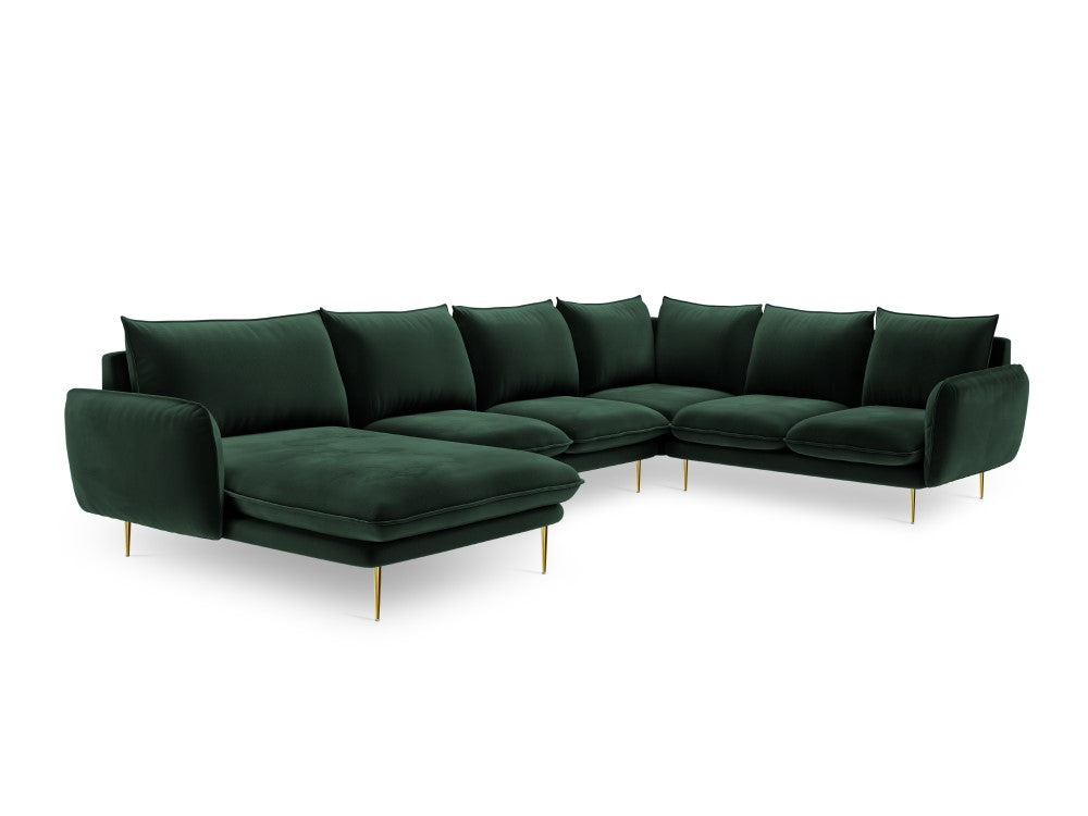 Dīvāns Cosmopolitan Design Vienna samta 330x235x95 cm tumši zaļš - N1 Home