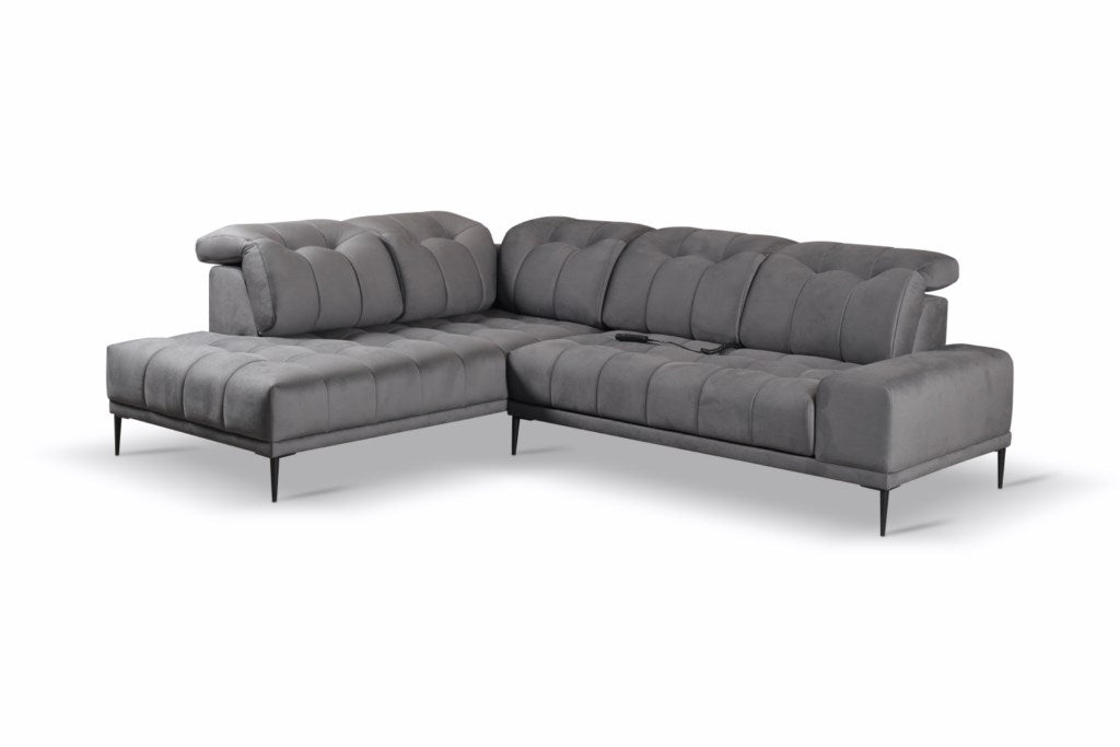 Dīvāns Gren 284/234/107 cm pelēks - N1 Home