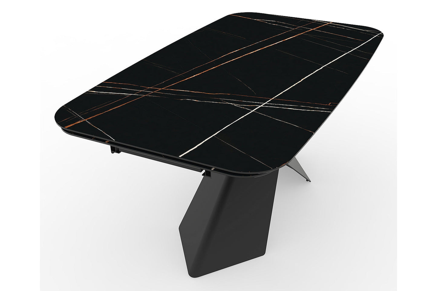 Galds AVG II keramika, melns matēts 95x160-240 cm