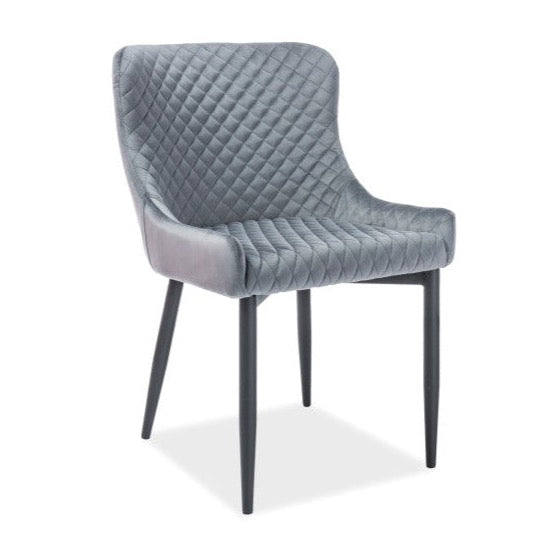 KRĒSLS COLIN B VELVET MELNS RĀMIS/PELĒKS BLUVEL14