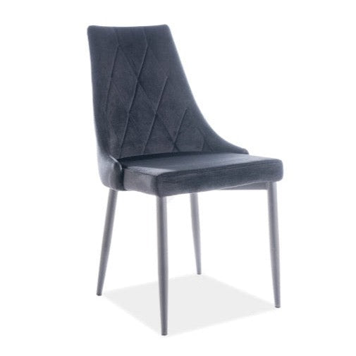 KRĒSLS TRIX B VELVET MELNS RĀMIS/MELNS BLUVEL19