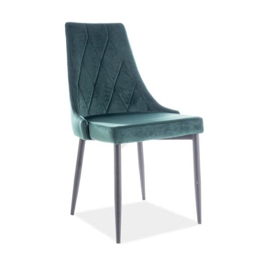 KRĒSLS TRIX B VELVET MELNS RĀMIS/ZAĻŠ BLUVEL78
