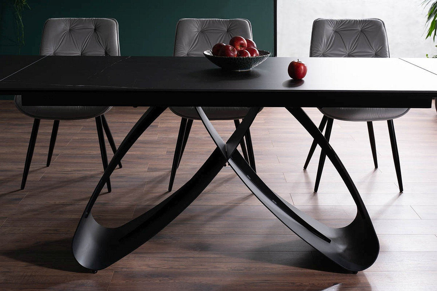 Keramikas galds Samanta, melns matēts 90x160-240 cm