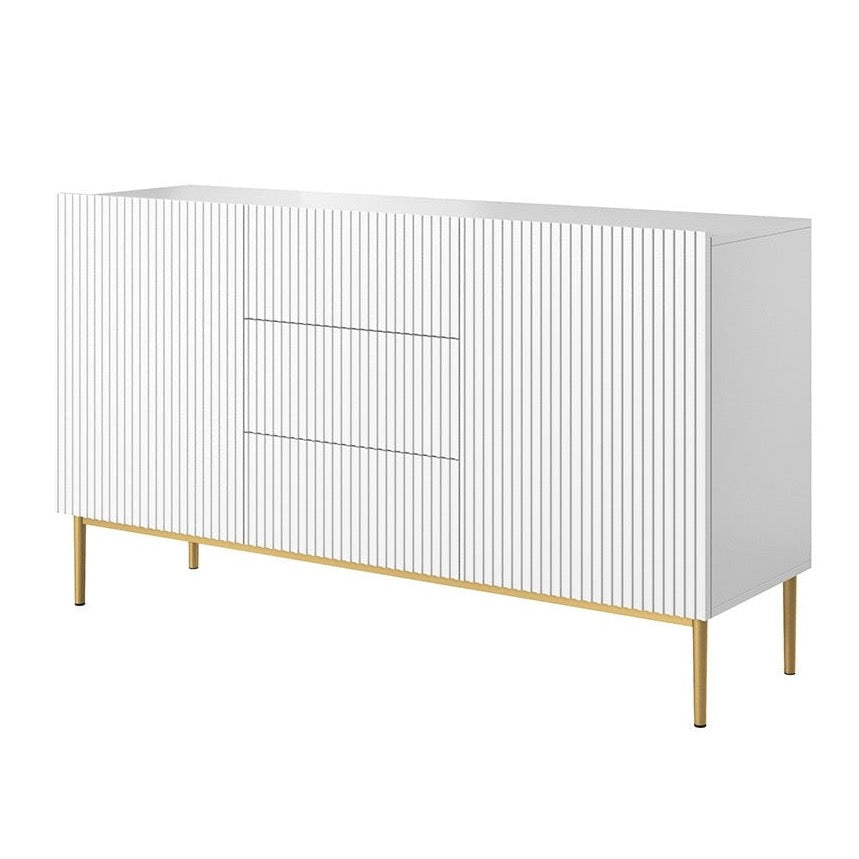 Kumode AUSTIN zelta kājas 150/85/45 balts