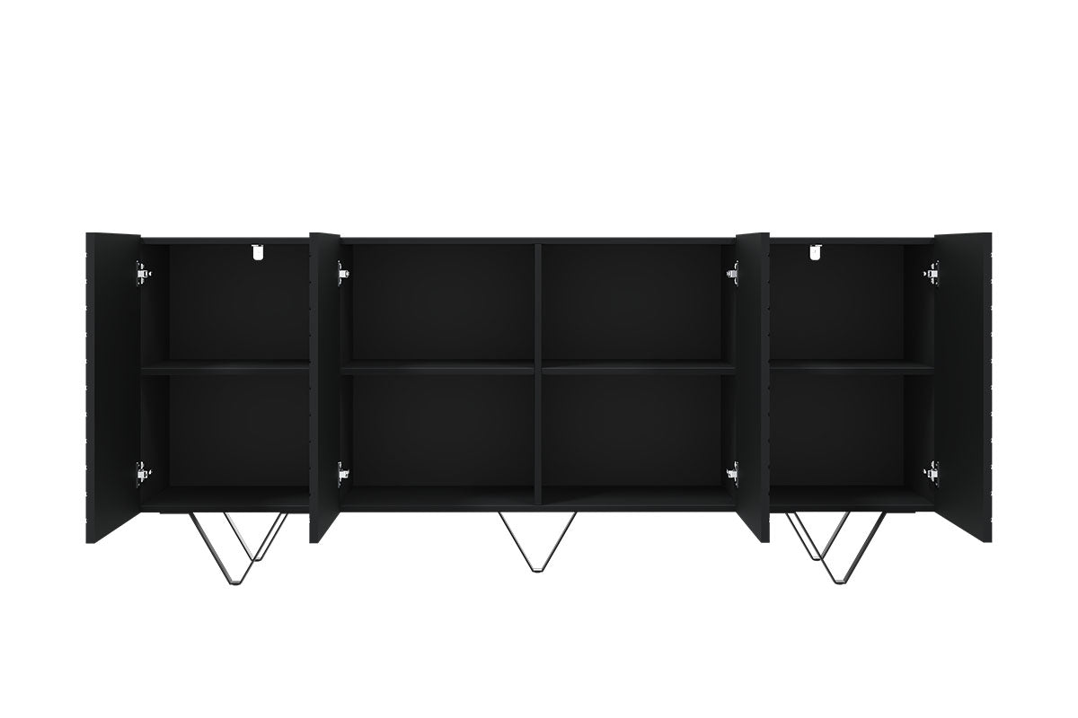 LUKKA kumodes 190/83 /42 cm melns/melns