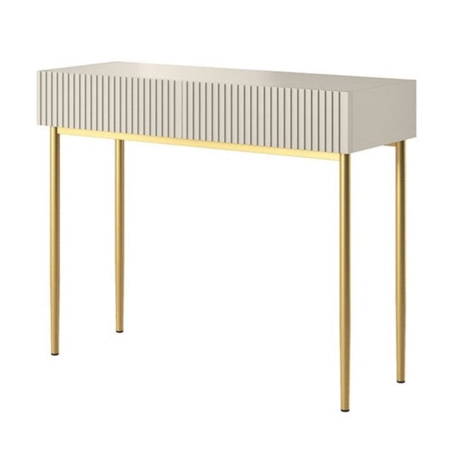AUSTIN rakstāmgalds/konsole 100/82/41 krēms/zelta kājas - N1 Home