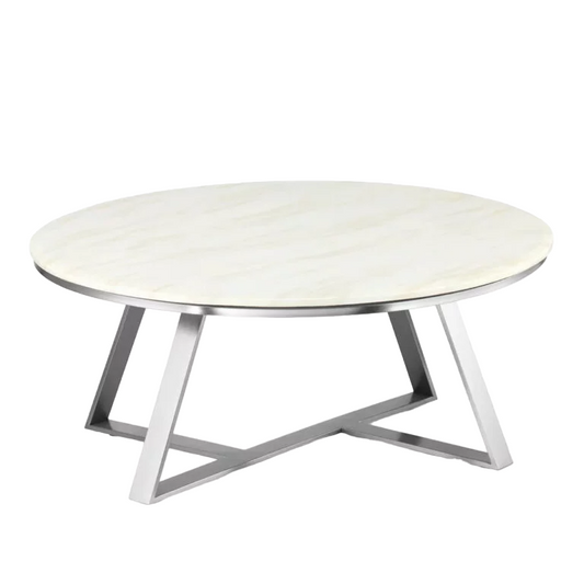 Kafijas galdiņs Dot Design Vinclar marmors 91x40 cm hroms - N1 Home